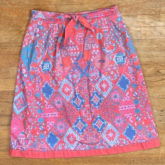 Vintage Skirt Reversible Plain & Print Two Side Wrap Hand Tailored 1970s Size XS - Picture 1 of 7